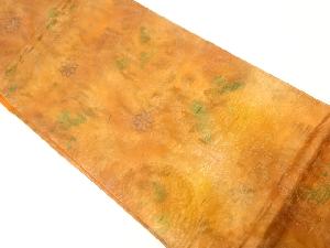 アンティーク　向かい動物に花唐草模様織出し袋帯（材料）